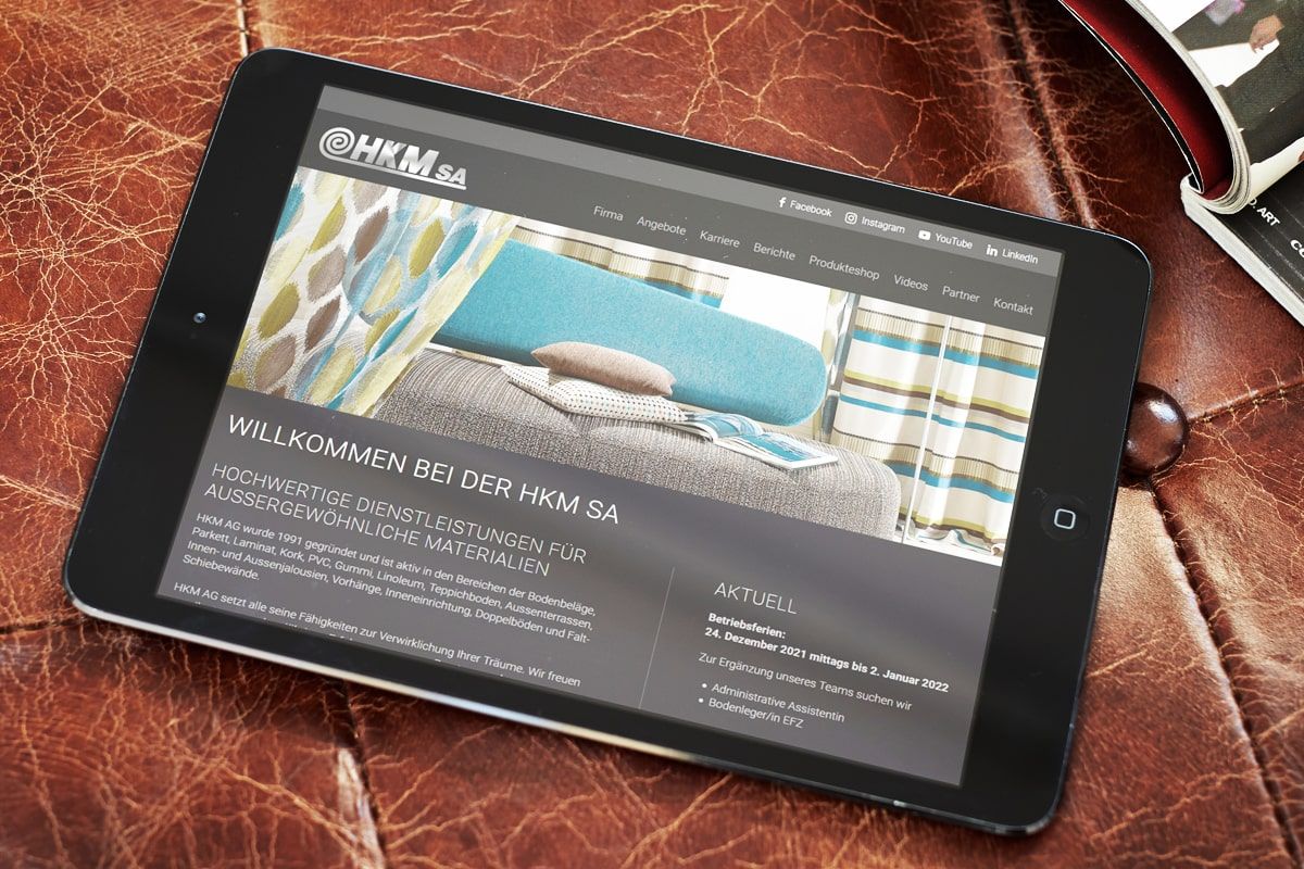 Referenz CMS Joomla! Webseite - HKM SA Fribourg - hkm.ch