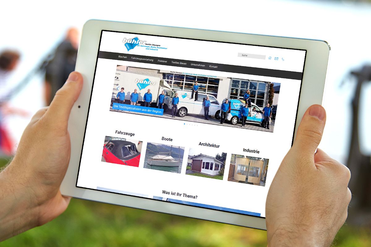 Bühler Textile Lösungen AG - Neue Webseite, erstellt mit dem Content Management System von Joomla!.