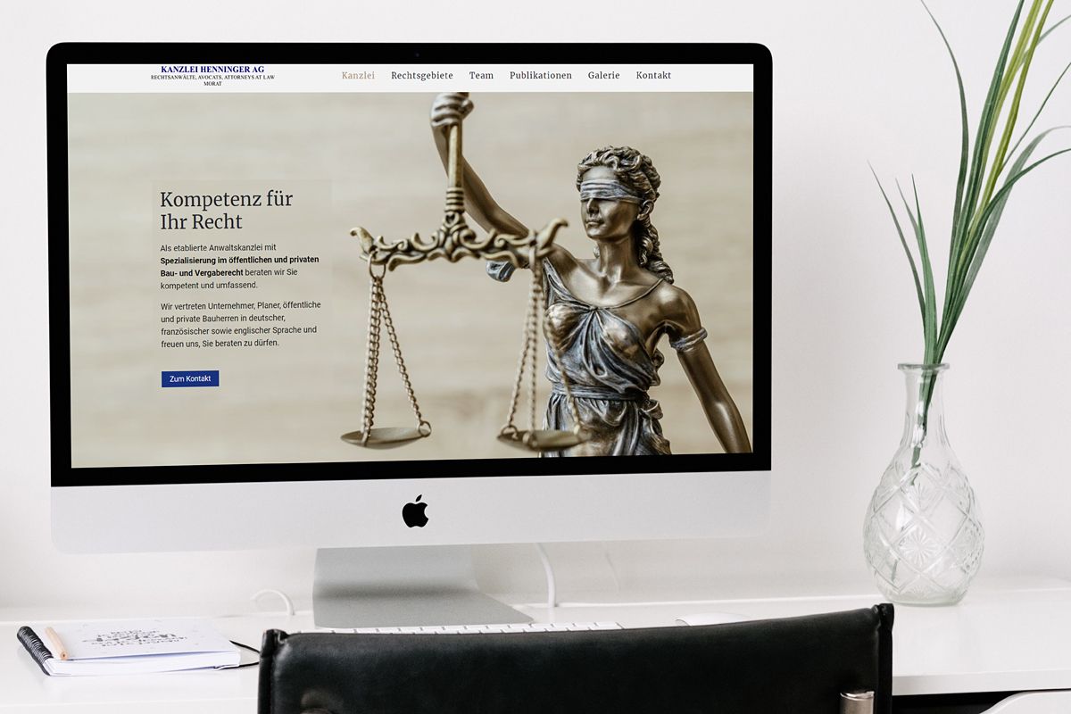 Referenz CMS Joomla! Webseite - Kanzlei Henninger AG  - henninger-anwalt.ch